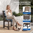 thumbnail image 4 of KINGYES 6 Piece Patio Dining Set, HDPE Outdoor Table and Chairs with Bench, Dark Brown, 4 of 12