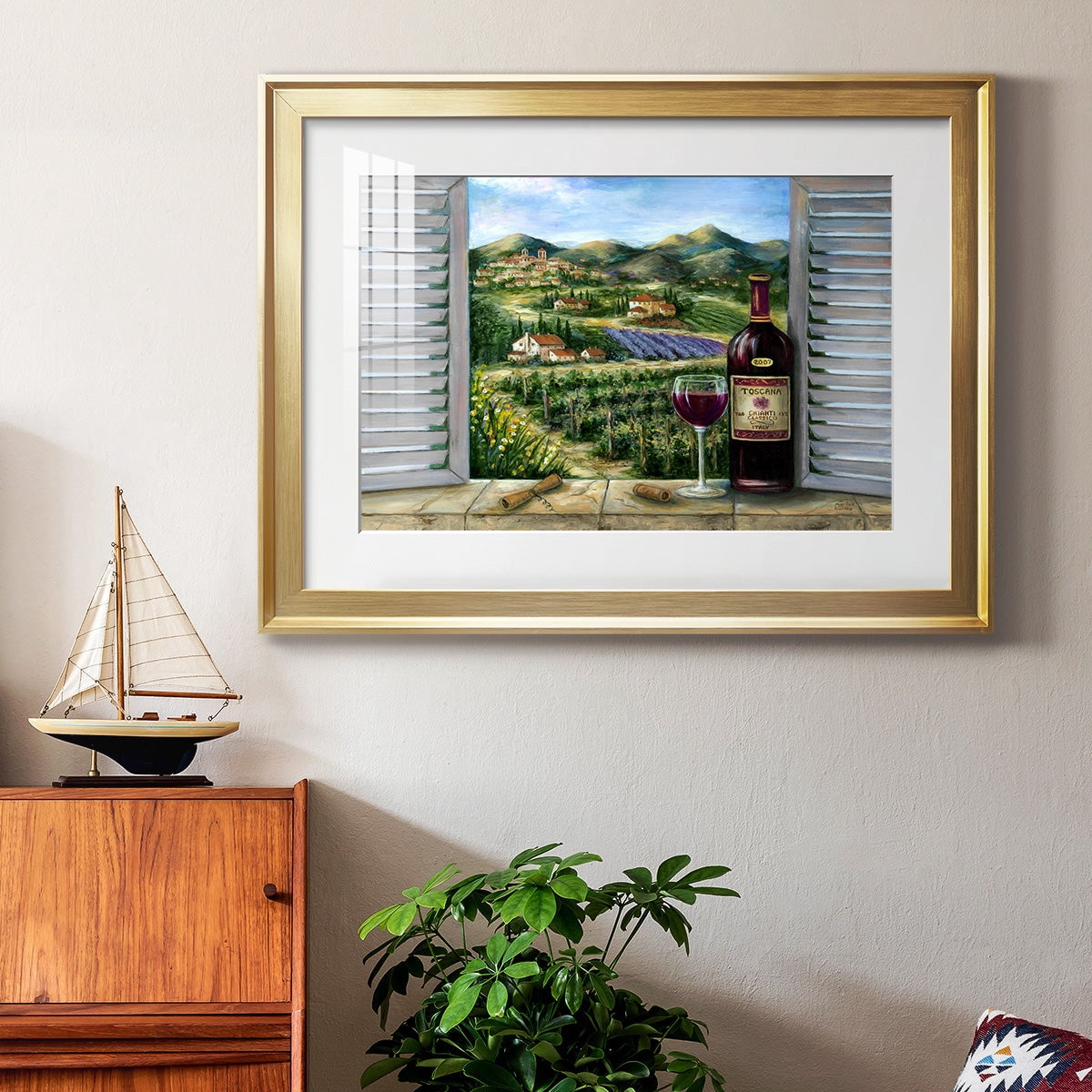Tuscan Red and Vineyard Premium Framed Print - Ready to Hang