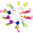 thumbnail image 1 of Cat Colorful Feather Tail Mouse Toy, Realistic Plush Pet Simulation, Interactive Fun for Kitties, 1 of 8
