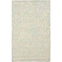 SAFAVIEH Soho Malta Floral Wool Area Rug, Light Blue/Beige, 3'6" x 5'6"