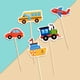 thumbnail image 4 of Paquete de 35 adornos para tartas con diseño de transporte Sunshine Smile, adornos para cupcakes con diseño de transporte, coche, autobús, tren, avión, barco, suministros para decoración de, 4 of 7