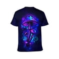 thumbnail image 2 of LAOLIUSN Men's Mushroom Graphic T Shirt, Psychedelic Fantasy Glow Tee, All Over Print Crew Neck Short Sleeve Shirt, S-4XL, 2 of 7