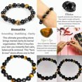 thumbnail image 5 of RSAMD Natural Tiger Eye Beads Bracelet Hematite Beaded Yoga Energy Bangle Women Men-Blue Tiger Eye, 5 of 9