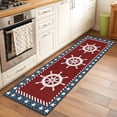 thumbnail image 2 of Runner Rug 2'x6', US Flag Washable Non-Slip Hallway Runner Rugs, Independence Day Star Stripe Nautical Rudder Bedside Rugs Floor Mats Carpet Runners for Kitchen Bathroom Laundry Room, 2 of 8