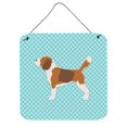 thumbnail image 1 of Beagle Checkerboard Blue Wall or Door Hanging Prints, 1 of 1