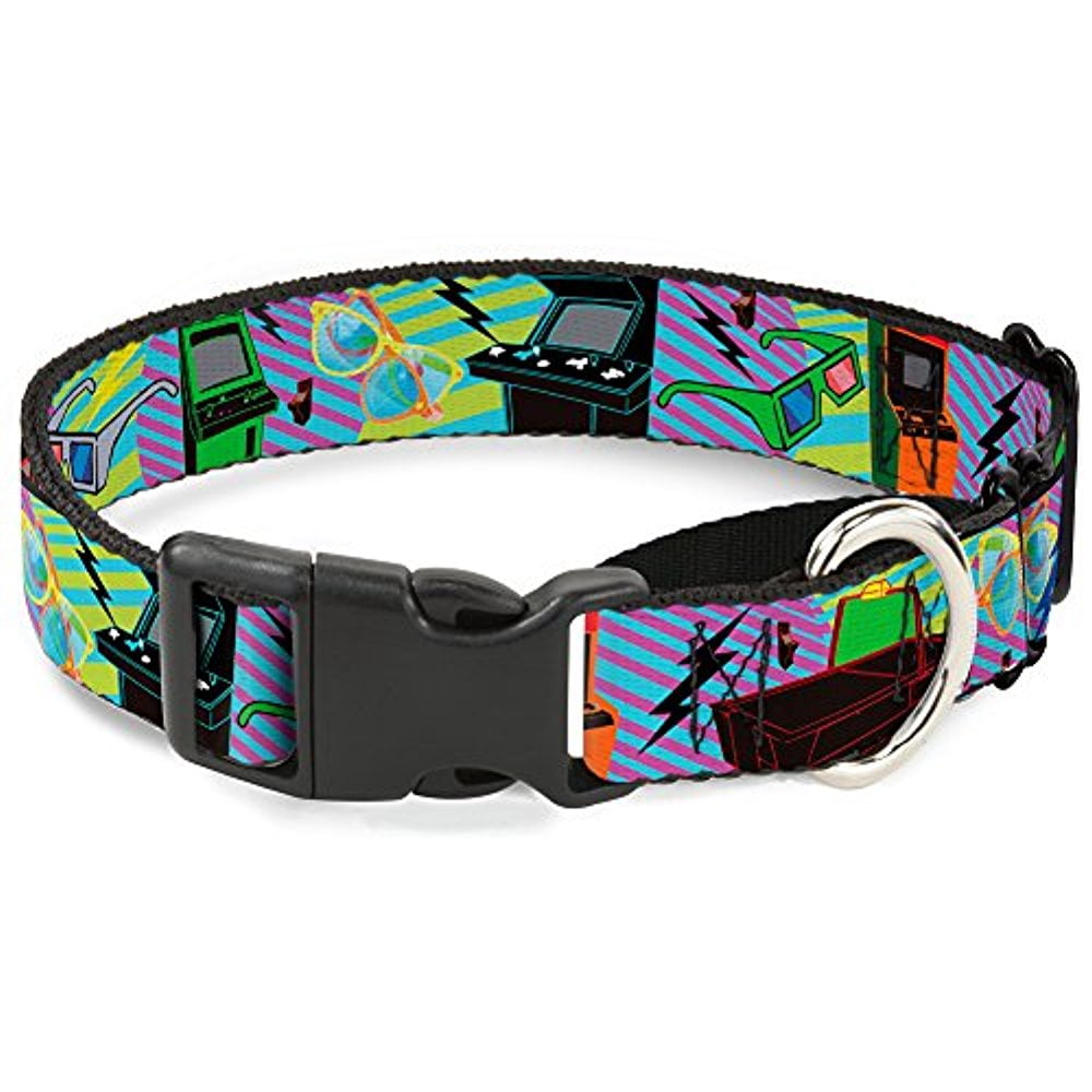 Buckle-Down Eighties Arcade Multi Neon Stripes Martingale Dog Collar