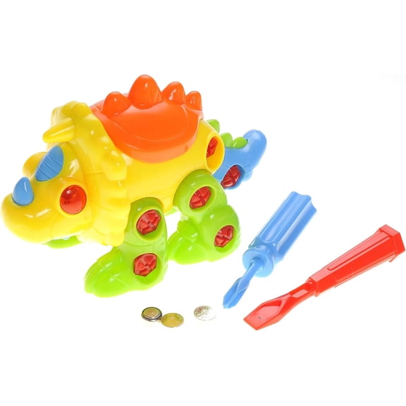 PowerTRC Take-A-Part Educational Triceratops Building Dinosaur with Lights & Sound | Construction Toy Set with 2 Screwdrivers for Kids