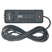Digital Energy 15-ft Heavy Duty 10-Outlet Surge Protector Power Strip, Black