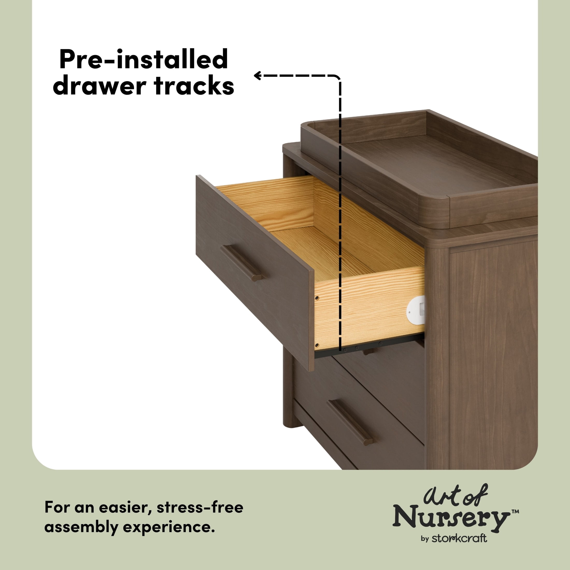 Art of Nursery by Storkcraft Malta 3 Drawer Chest with Removable Changing Topper - Hazelnut