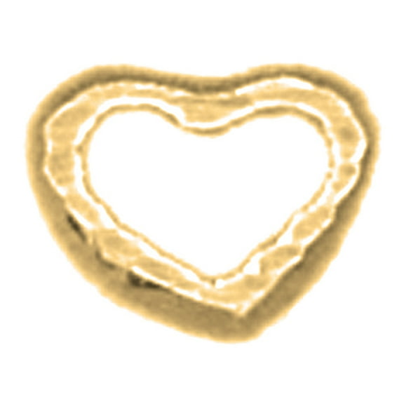 18K Yellow Gold Floating Heart Pendant - 7 mm