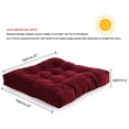 thumbnail image 2 of Floor Pillow Square Tufted Thicken, Solid Square Cushion 22" x 22" Meditation Seat Cushion Wine Red 2 Pcs, 2 of 10
