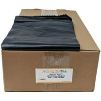 PlasticMill 20-30 Gallon, Black, 1.2 MIL, 30x36, 250 Bags/Case, Garbage Bags / Trash Can Liners.