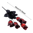 thumbnail image 3 of Halloween Roses Artificial Flowers, Dark Red Silk Rose Buds, Gothic Faux Rose Bouquet, Black Themed Silk Flower Stems, Halloween Decorative Floral Sprigs Halloween Party Home Decorations, 3 of 5