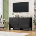 thumbnail image 4 of Black 6 Drawer Dresser for Bedroom, Modern Wide Dresser Organizer with Storage Drawers, Wooden Chests of Drawers for Bedroom, Entryway, Hallway, Home Office, 4 of 7