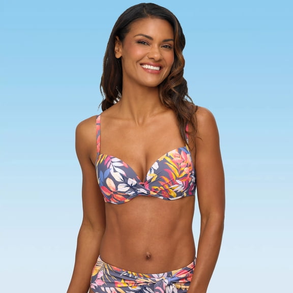 LASCANA Women's Floral Pattern Push Up Bikini Swimsuit Top Bra Sizing