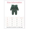 thumbnail image 2 of 6 Months Baby Girls Clothes 12 Months Infant Girls One-piece Romper Bodysuit Ruffle Long Sleeve Cute Bowknot Snap Design Jumpsuit Green, 2 of 8