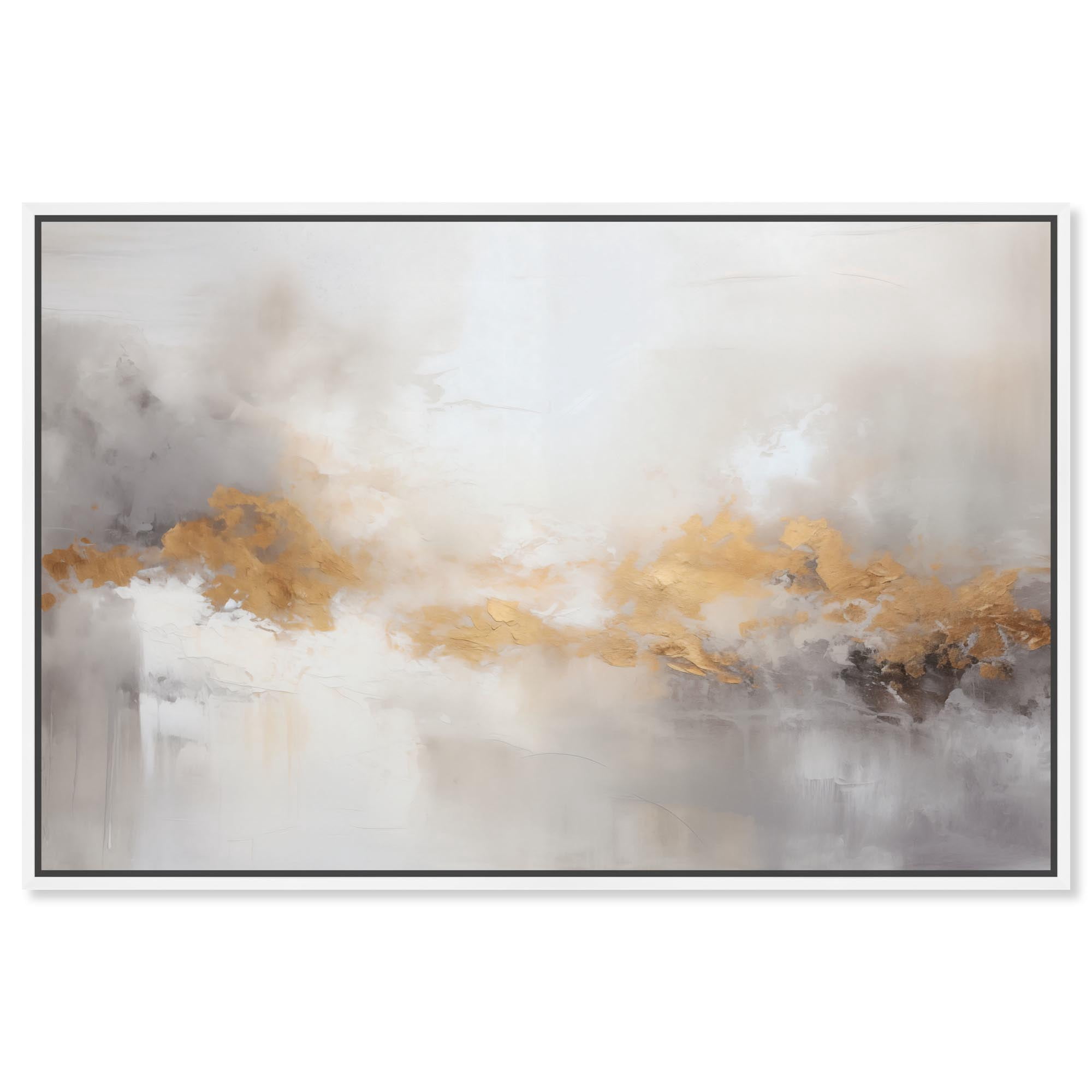 Golden Hour III Canvas Luxury Abstract Art by Art Remedy White Frame 24 x 16