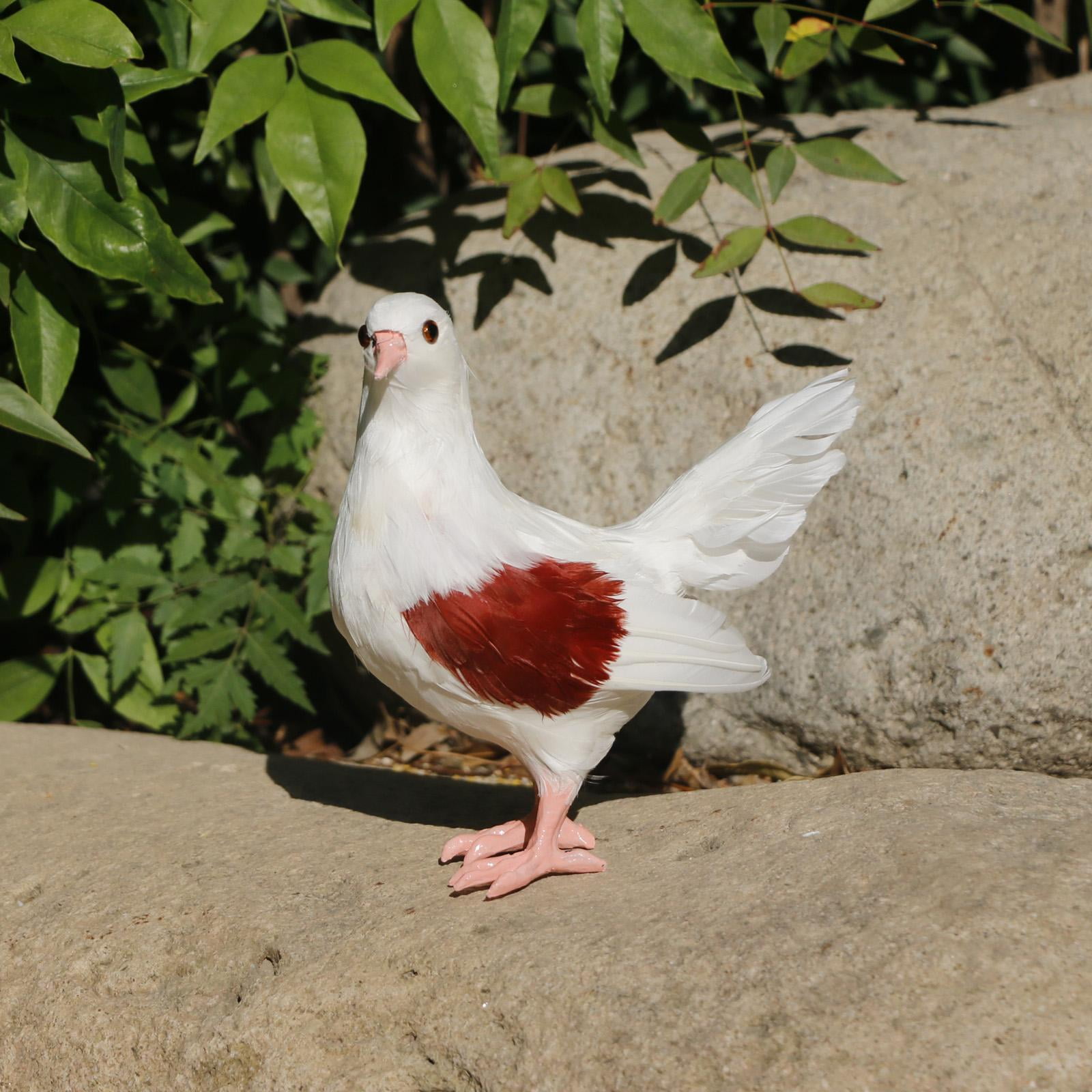 Artificial Feathered Garden Statue Sculpture, Figurines for Outdoor Indo Patio Ornament Decor