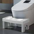 thumbnail image 2 of Squatting Toilet Stool Foldable Bathroom Step Stool for Natural Posture Support Detachable Legs(White), 2 of 6