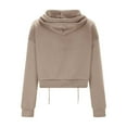 thumbnail image 6 of tarylea Hoodies for Women Drawstring Full Zipper Sweatshirt Long Sleeve Solid Color Crop Tops Casual Fitting Workout Running Tops, 6 of 6