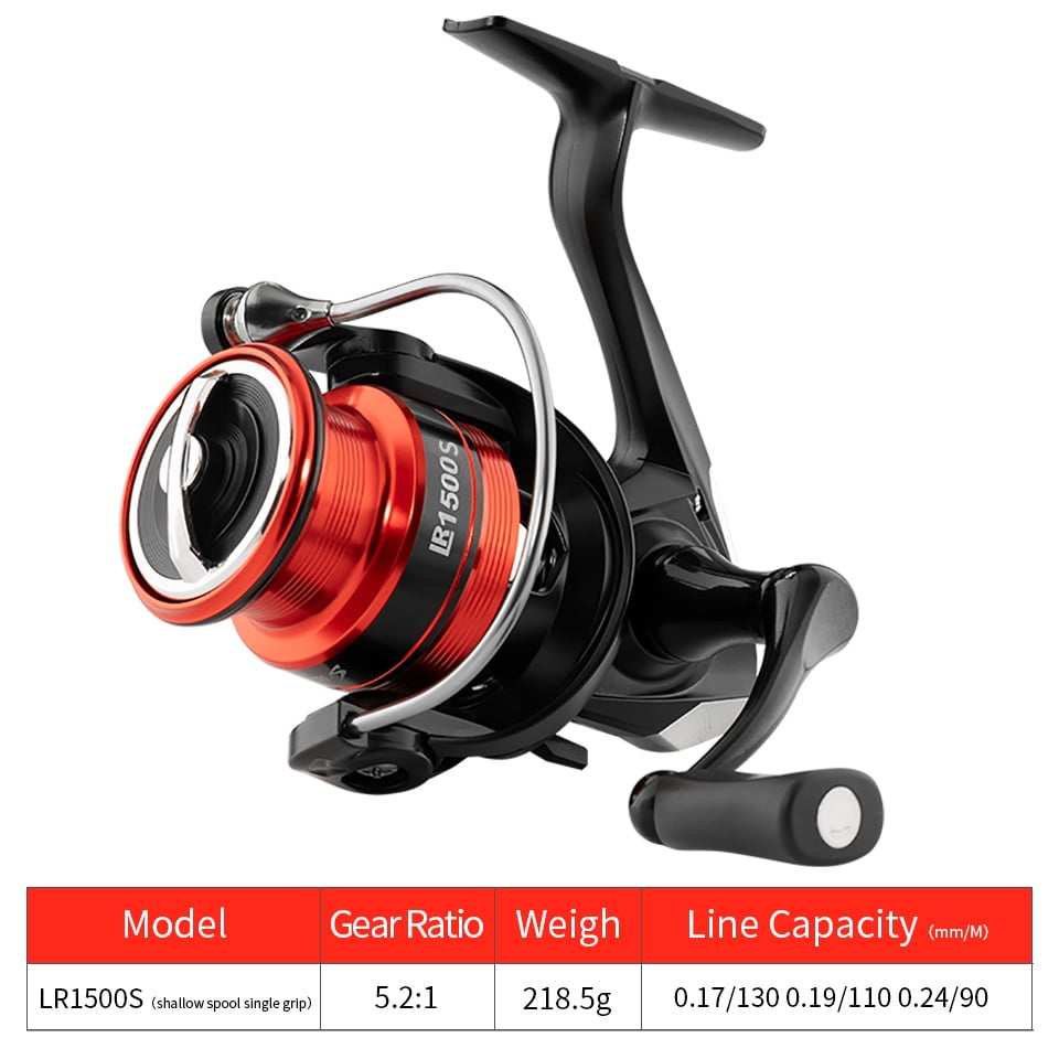 LINNHUE Fishing Reel LR1500 2500 1000-4000 Spinning Reel Deep Shallow Spool Metal Double Grip  Lure Reel Fishing Accessory