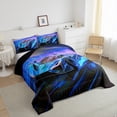 thumbnail image 3 of Castle Fairy Racing Car Twin Comforter Sets for Kids Teenagers,Black Blue Bedding Set, 3 of 8