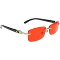 thumbnail image 4 of Slim Rimless Rectangular Metal & Wood Art Aviator Sunglasses, 4 of 10