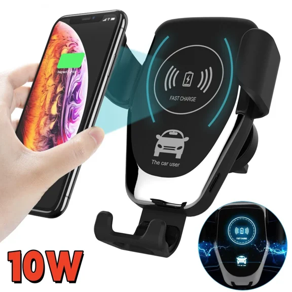 10W Fast Charging Wireless Car Phone Charger Holder Mount Auto Clamping Air Vent