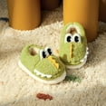 thumbnail image 6 of XIMIN Toddler Fuzzy Cute Animal Dinosaur Slippers Cute Soft Fleece Sherpa Cartoon Non Slip Indoor House Bedroom Shoes Kids Fall Winter Warm Slipper, 6 of 8
