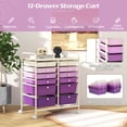 thumbnail image 6 of Costway 12-Drawer Rolling Storage Cart Organizer Cart with 2 Sizes Plastic Drawers Macaron Purple, 6 of 10