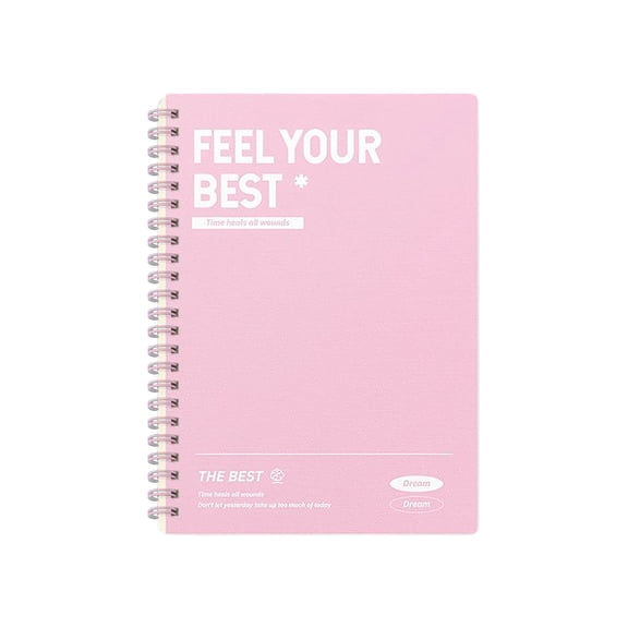 A5 Pastel Spiral Notebook Macaron Colors Motivational Text Print Lined Journal 8.0×5.5 Inch Office Study Writing Notepad