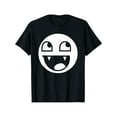 thumbnail image 1 of [100 % algodón] Camiseta emo de cuello redondo y manga corta con cara de vampiro Y2K, 1 of 6