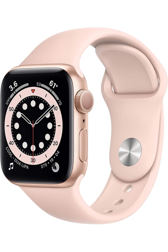 Restored Apple Watch Gen 6 Series 6 Cell 40mm Gold Aluminum - Pink Sand Sport Band M02P3LL/A (Refurbished)