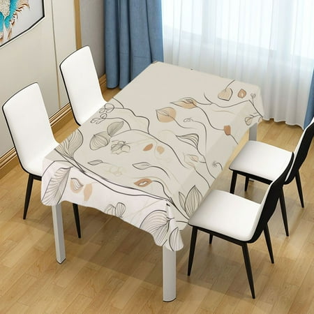 

54x72 Inch Tablecloth Polyester Square Tablecloth for Home Kitchen Dinner Decor Elegant Simple Line Art