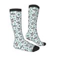 thumbnail image 3 of Balery Bears and Tropical Leaves Printed Novelty Socks Men's Women's Crew Socks Sports Socks Knee High Socks Cotton Socks Quirky and Cool Socks, 3 of 9