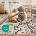 thumbnail image 4 of ODIKA 3'x5' Brown Geometric Pattern Design Washable Area Rug Intricate Coffee Dove Motif for Hallway, Laundry Room, Non-Slip, Flatweave, Easy Care, 4 of 7