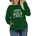 thumbnail image 2 of Women's Fashion Casual Plus Size Long Sleeve Pullover Printed Sweatshirt with CHEERS to the NEW YEAR Design for Celebration,Green,L, 2 of 4