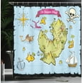 thumbnail image 4 of Ambesonne Cartoon Shower Curtain, Treasure Island Skull, 69"Wx84"L, Multicolor, 4 of 5