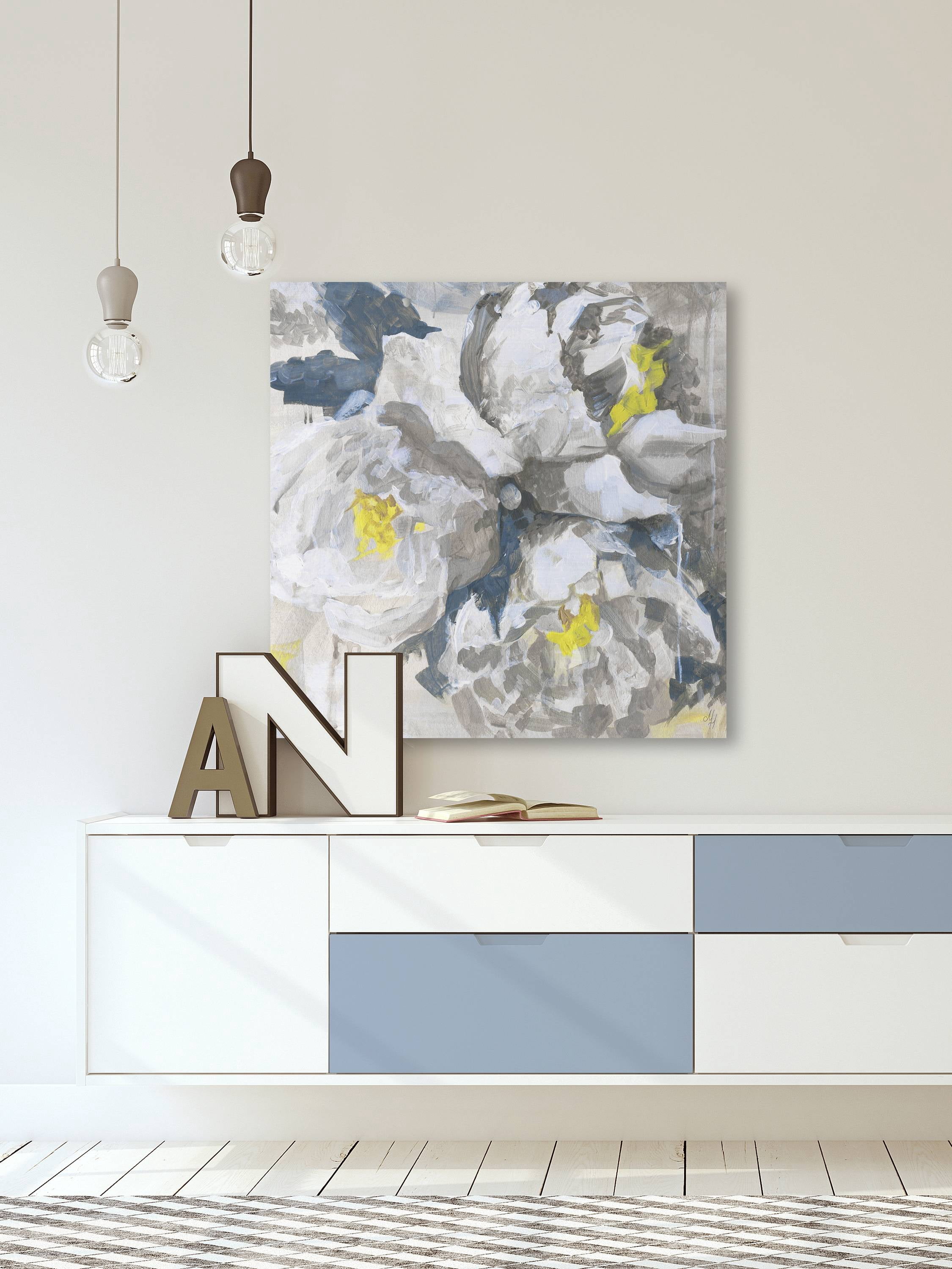 Marmont Hill White Peony IV Canvas Wall Art