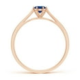 thumbnail image 2 of ANGARA Natural Tapered Shank Blue Sapphire Solitaire Ring with Diamonds in 14K Rose Gold for Women (Size-4mm) | September Birthstone, Anniversary, Jewelry Gift for Women | Natural Blue Sapphire Ring, 2 of 9