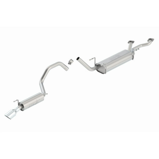 Borla Exhaust System Kit 14814 Cat-Back System; T-304 Stainless Steel; With Muffler; 2 Inch To 2-1/4 Inch Pipe Diameter; Single Exhaust With Single Exit; Rear Exit