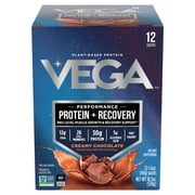 Vega Sport - Premium Plant-Based Protein Powder, Chocolate, Gluten-Free, 30g Protein, 12 Single Serve Packets (18.7oz)
