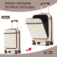 thumbnail image 6 of Euroco Front Opening Luggage Sets 3 Piece,Hardside Expandable Suitcase with Bags,Spinner Wheels and TSA Lock,Lightweight Carry on Luggage with USB Port,20"+24",Brown+White, 6 of 9