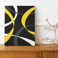 thumbnail image 3 of Modern Abstract Wall Art, Yellow Gray and White Geometric on Black Background Canvas Wall Art, Simple Line Framed Wall Art for Living Room Bathroom Bedroom Kitchen Ready to Hang, 12X16 Inches, 3 of 10