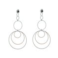 thumbnail image 1 of Fronay 125119B Boucles d'Oreilles Créoles Concentriques en Argent Sterling Noir & Rhodium Rose, 1 of 1