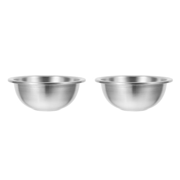 Foxnovo Stainless Steel Mixing Bowls Silver for Kitchen Easy Grip and Pour 2Pcs