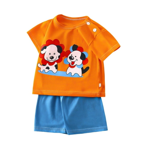 WRKEKC Summer Outfits for Girls, Baby Girl Outfits, Boys and Girl Summer Children's Trendy Cute Short-Sleeve Shorts Pullover Suit