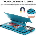 thumbnail image 5 of Design for Galaxy S24 Ultra Case with Credit Card Holder Slot PU Leather Wallet Phone Cases Stand Kickstand Durable Shockproof Protective Cover for Samsung S24U Women Men 6.8 inch Blue, 5 of 14