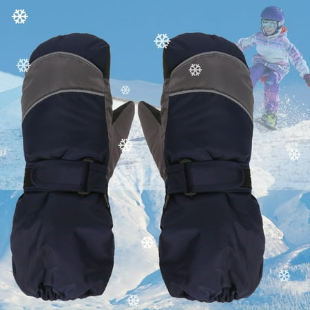

Geire Little Kids Winter Mitten Extended Cuffs Plush Thicked Ski Outdoor Gloves Children Cold Protection Warm Gloves