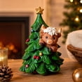 thumbnail image 6 of Highland Cow Christmas Figurine Emerging from Tree for Mantel Tabletop Holiday Decor and Seasonal Holiday Display, 6 of 6